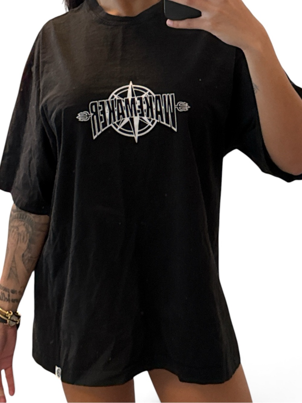 Black Graphic Crewneck T-Shirt Gym Pump Cover